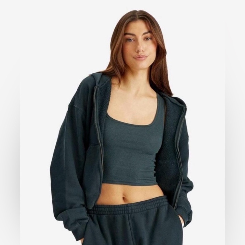 SKIMS Spruce Soft Lounge Oversized Zip Up Hoodie